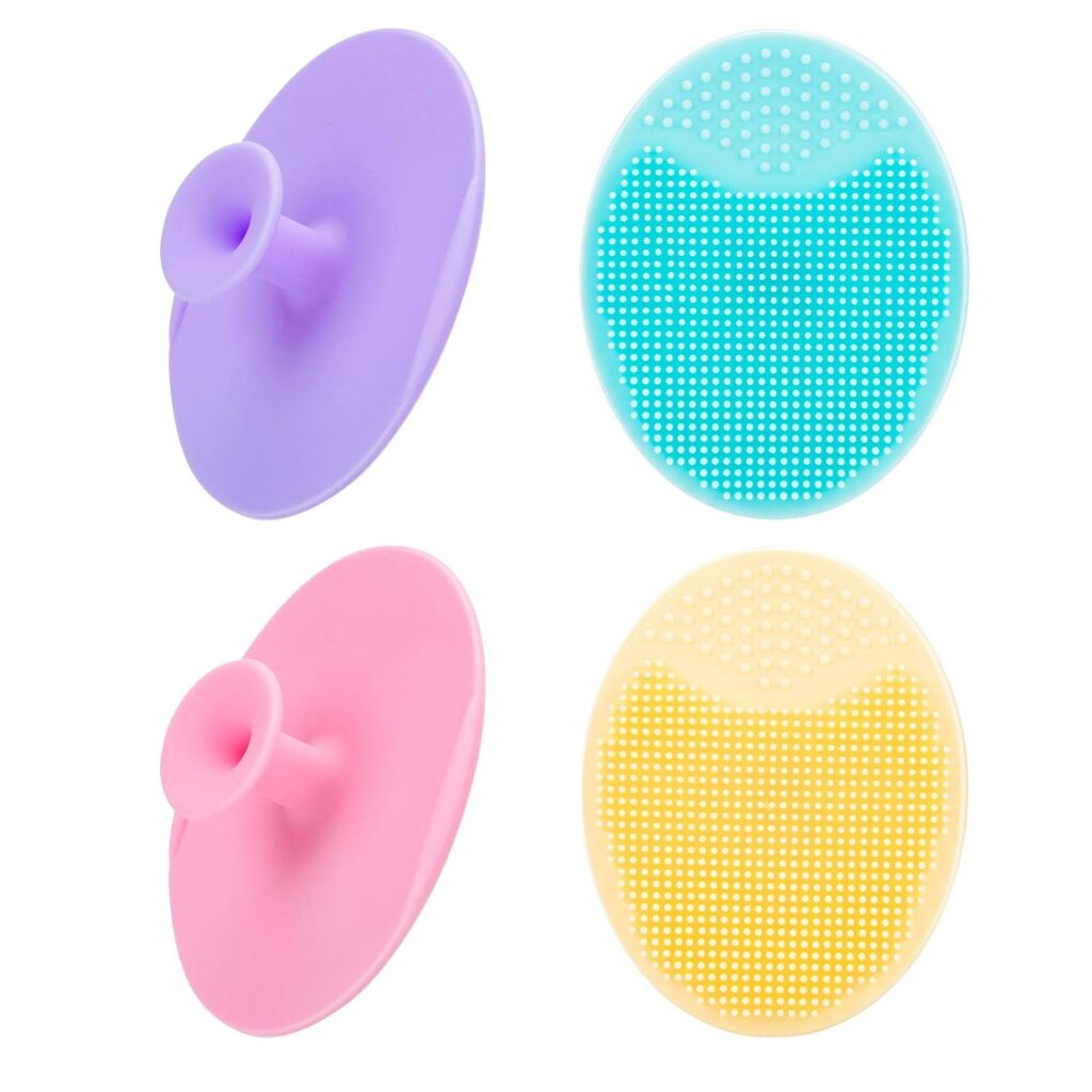 4 Pack Face Scrubber,JEXCULL Soft Silicone Facial Cleansing Brush Face Exfoliator | deep cleansing facial brush for acne