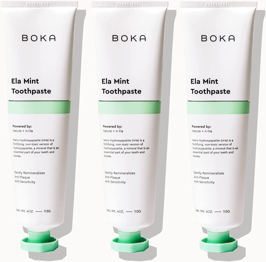 Boka Fluoride Free Toothpaste Nano Hydroxyapatite, Helps Remineralize, Appropriate for Sensitive Teeth, Whitening