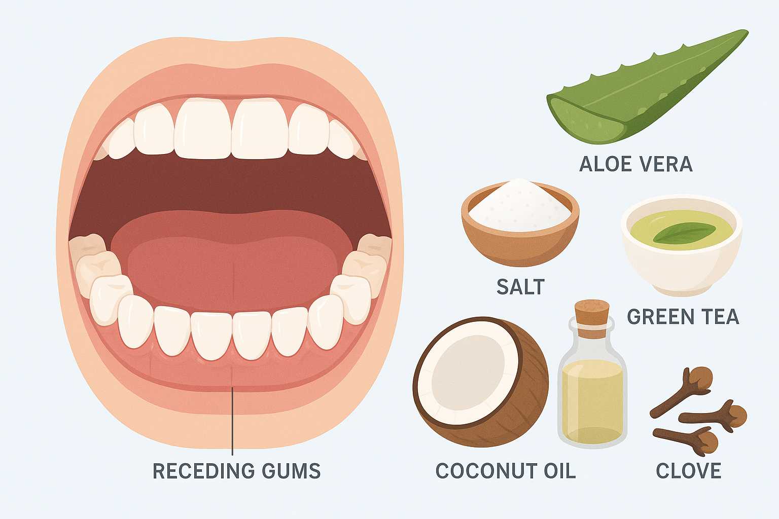 Best home remedies for receding gums | natural remedies to treat receding gums at home